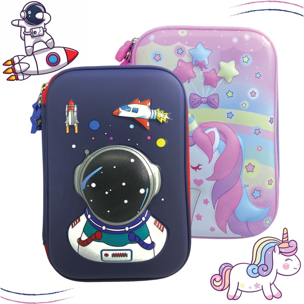 Estojo Organizador Escolar Infantil Estojo Box Jumbo Duro Grande Com 2 Divisórias 100 Pens Lápis
