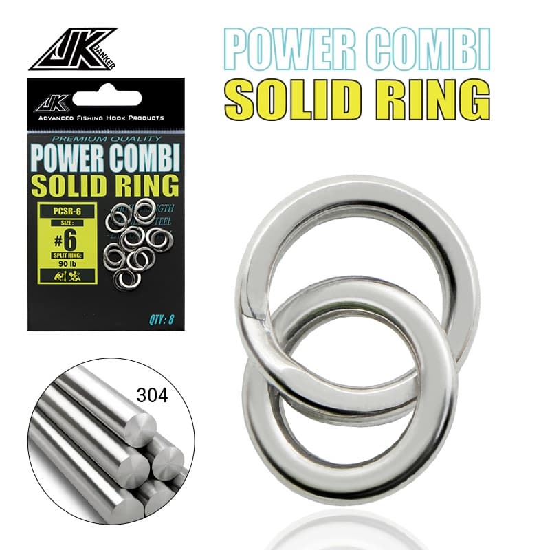 JK Power Combi Stainless Steel Fishing Split Rings Lure Solid Ring Loop For Blank Crank Bait Tool Kit Metal Key Holder