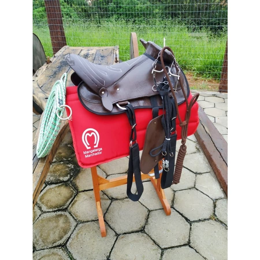 Sela Cela Arreio De Cabeça Marrom + Manta + Freio + Cabresto Top Barata cavalgada passeio a cavalo completa