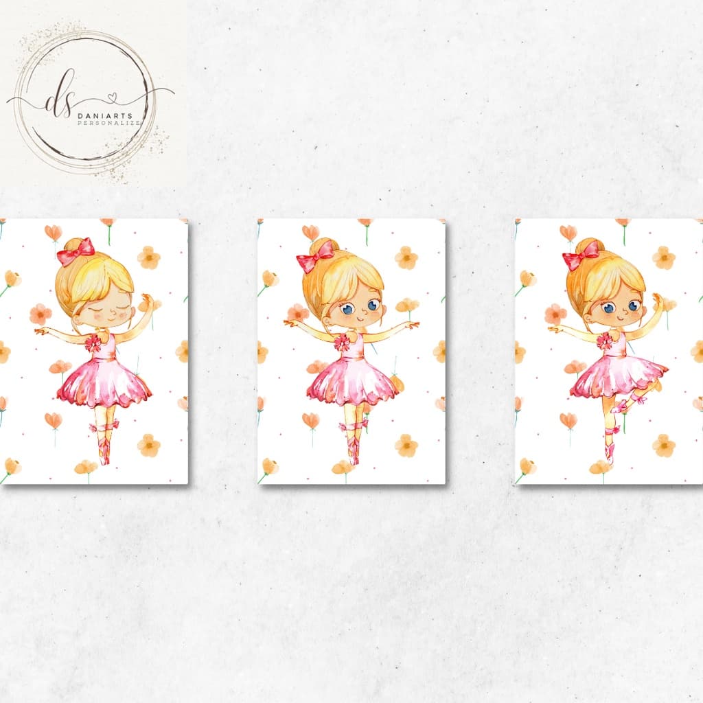 Kit 3 quadros bailarinas 20x28 mdf