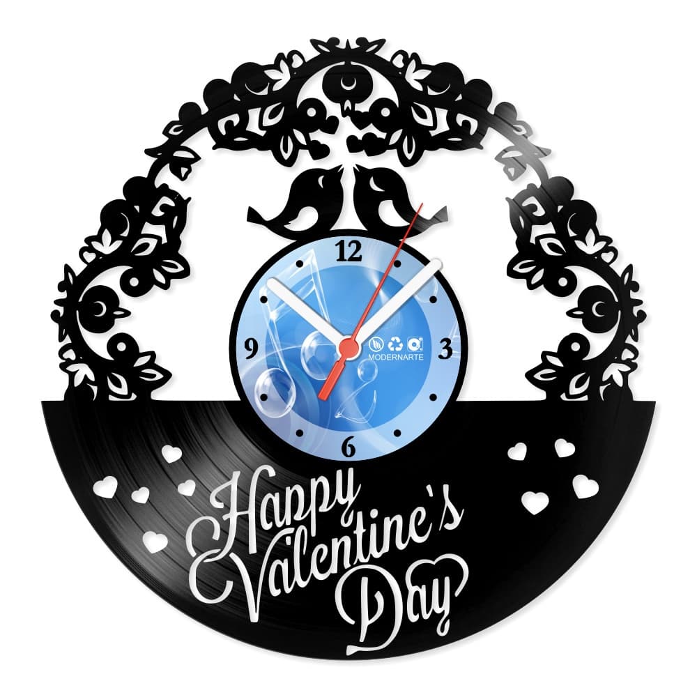 Relógio Decorativo de Parede Vinil Datas Especiais Happy Valentine's Day