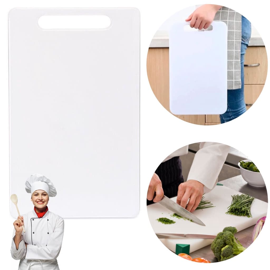 Tábua De Carne De Pvc Branco Profissional Higienica 43x27cm