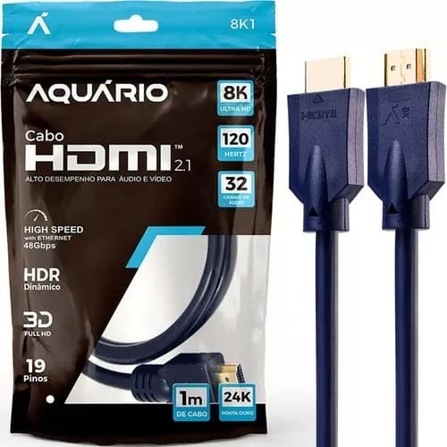 Cabo Hdmi 8k 2.1 Ultra Hd Gold 1 Metro Earc Hdr Dinâmico