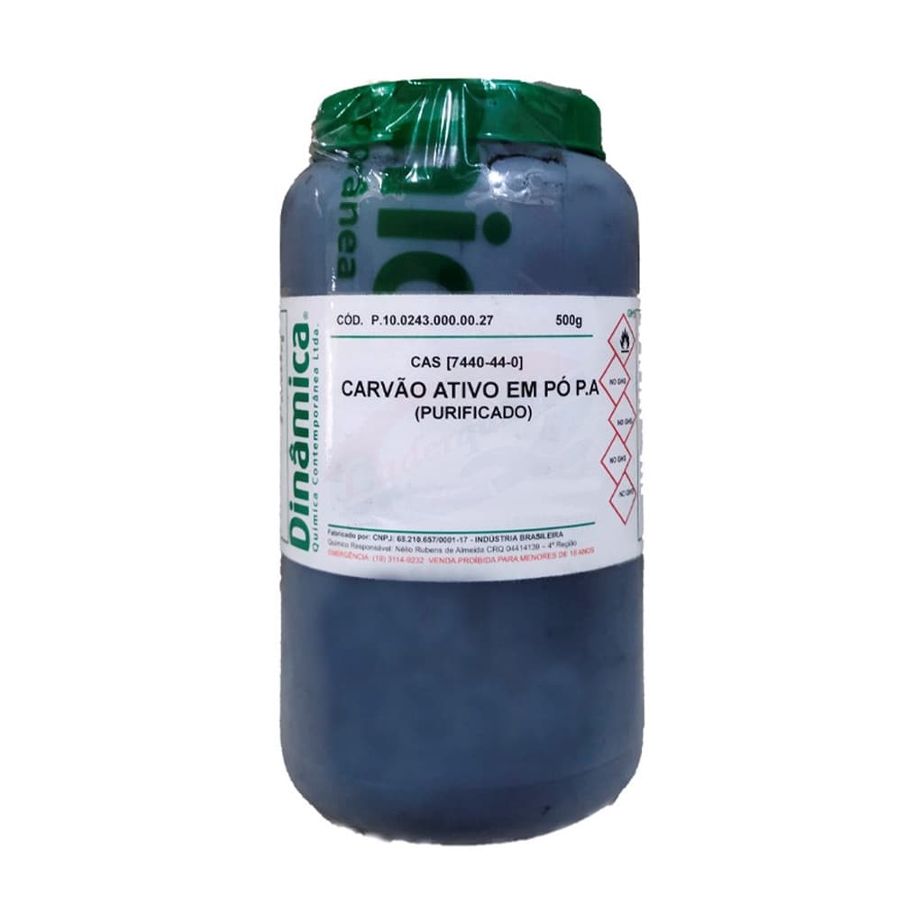 Carvão Ativado Casca De Coco Pó Grau Pa 500gr C/ Certificado