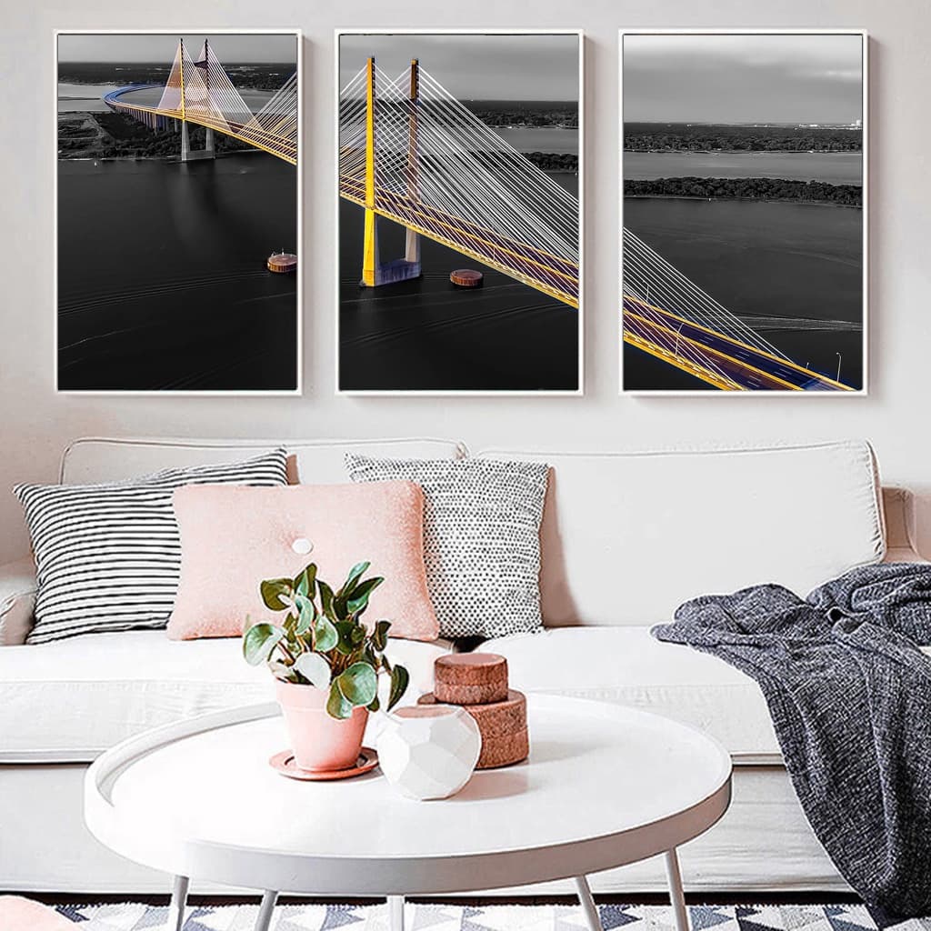 Quadros Decorativos Trio Kit 3 peças Grandes 90x60 ou 60x40 mais de 50 opções de imagens Quadro decorativo Sala Quadro decorativo Quarto Quadro decorativo Escritório Quadro decorativo Marmorizado Quadro decorativo abstrato Folhas arte quadro mosaico