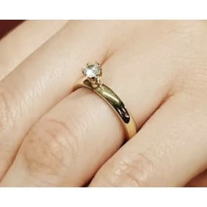 Anel Feminino Solitário Aço Inoxidável Dourado e Prata - PRONTA ENTREGA