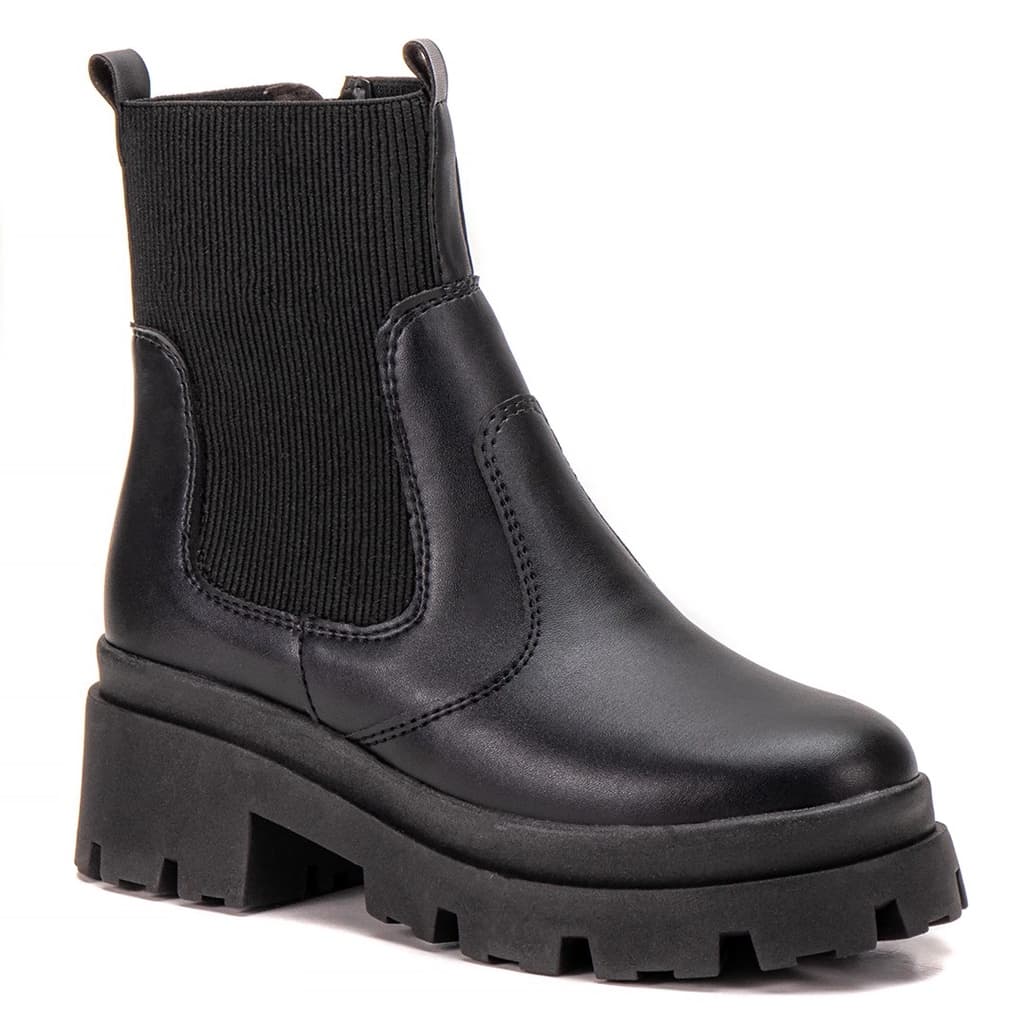 Bota Feminina Coturno Chelsea Sola Tratorada Botinha Moda Blogueira Premium Oferta Envio Já