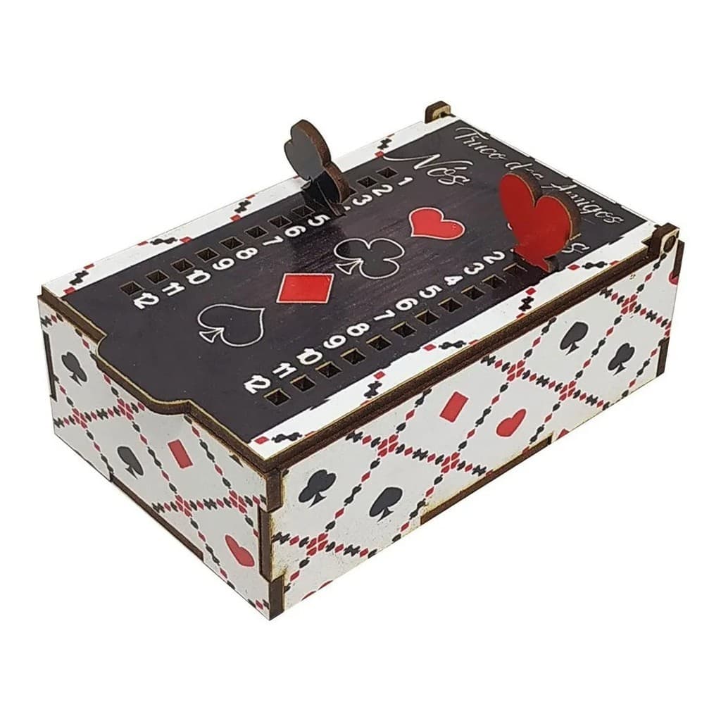 Jogo com 10 Caixa de baralho personalizada em mdf adesivada