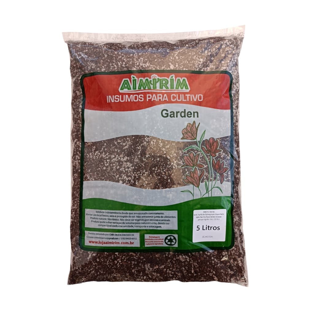 Turfa Perlita E Cac - Substrato Para Cultivo Indoor 5 Litros