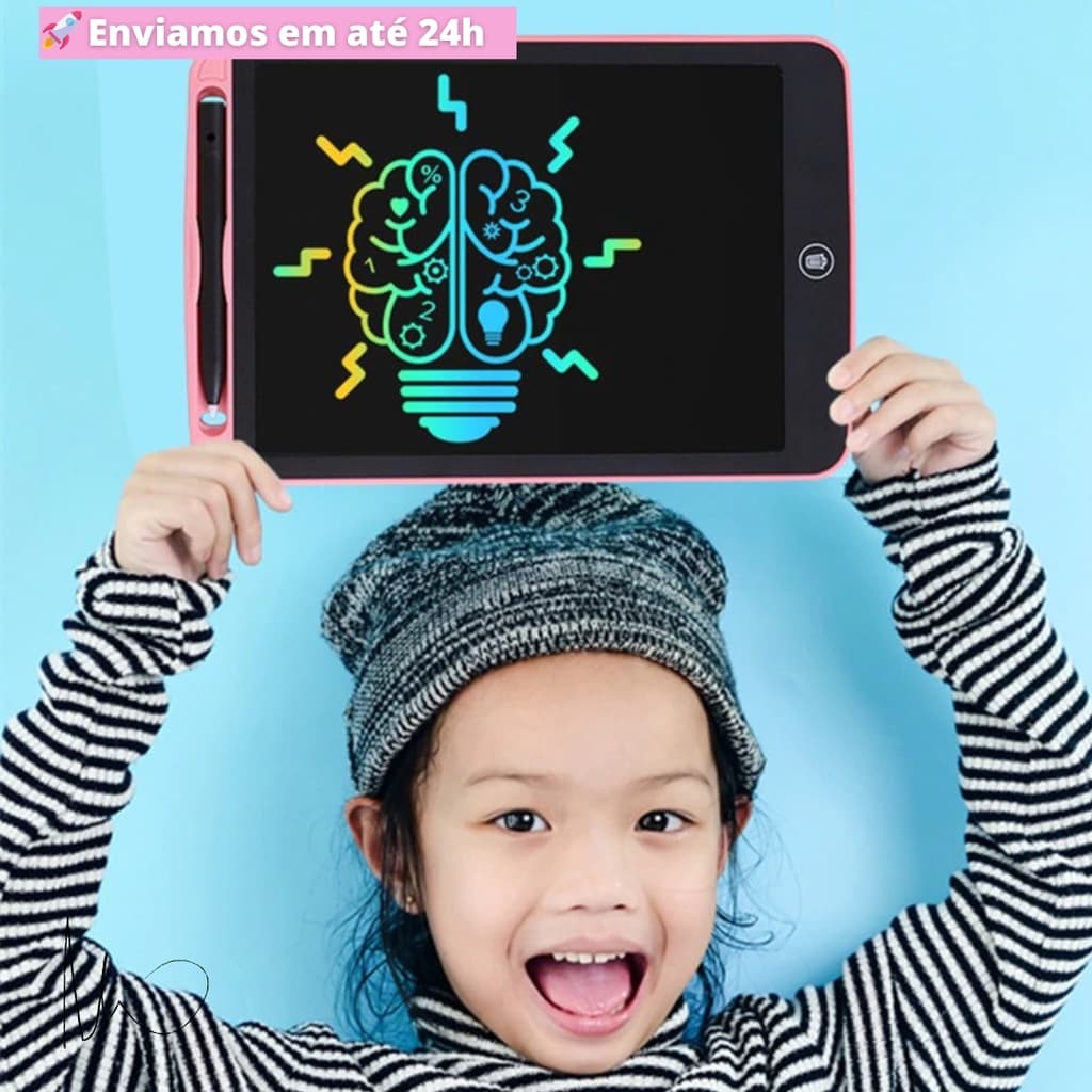 Tablet Lousa Mágica Multiuso para Brincadeiras, Recado, Lembretes, Desenhos, Alfabetização, Brinquedo Educativo, Estimulo Fala e Escrito Presente Natal crianças- Envio Imediato