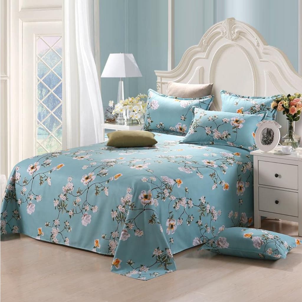 Jogo de Cama Box 4 peças Lençol Casal kit Micropercal Estampado