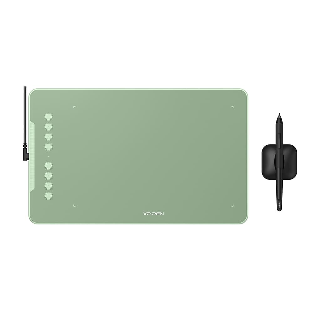 Mesa digitalizadora para desenho XPPen Deco 01 V2 Verde - Tamanho Grande com área ativa de 10 polegadas c/ caneta sem bateria de 8 K de pressão