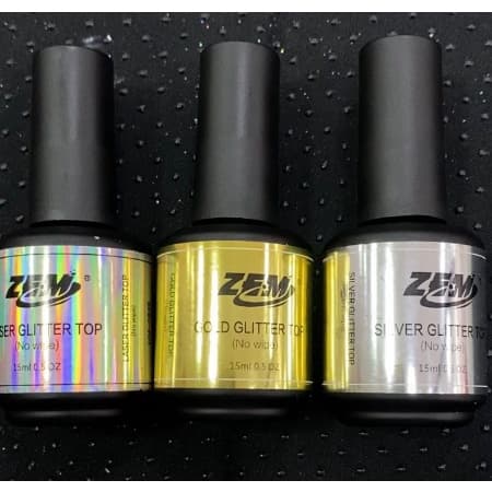 Top Coat ZEM GLITTER 15ml und top cot com glitter brilho brilhante preparadores para alongamento