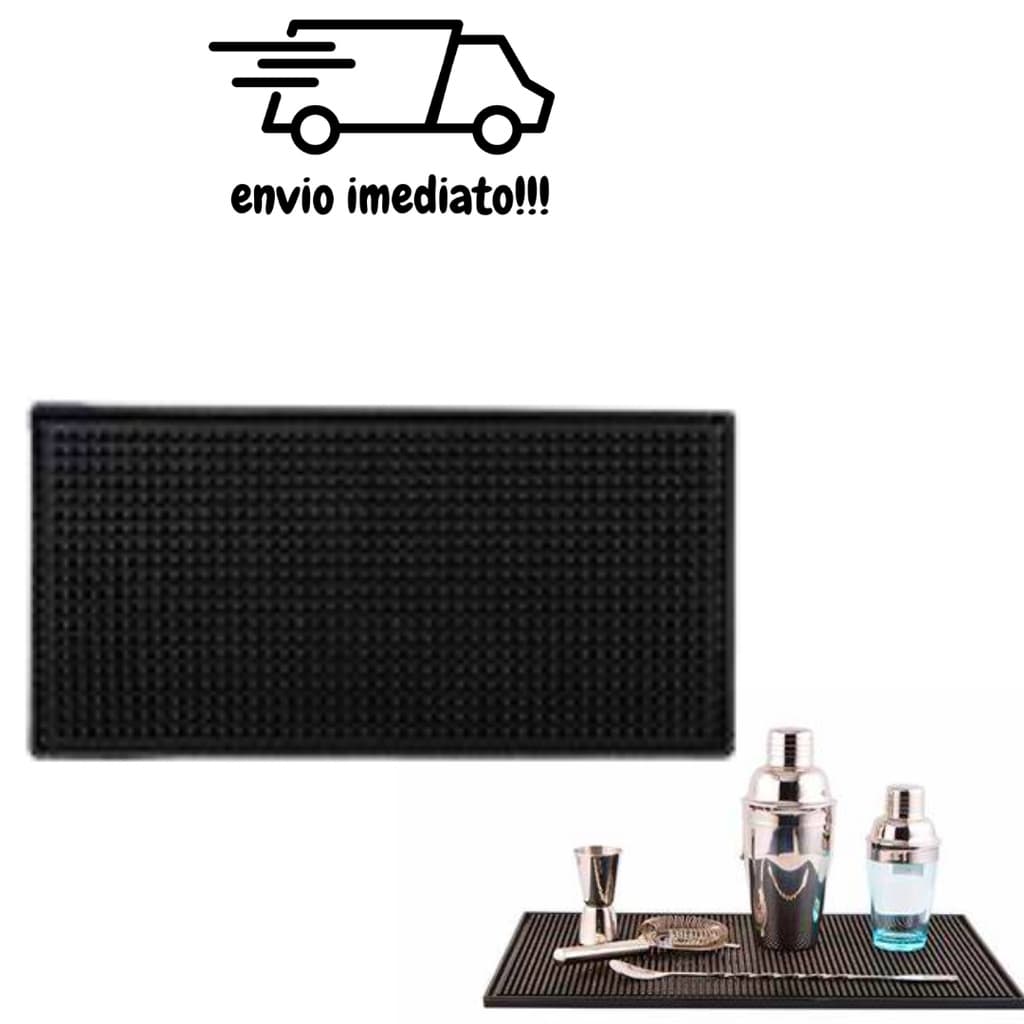 Tapete Escorredor Dobrável Para Pia Copos Talheres Bar Preto 30x15CM