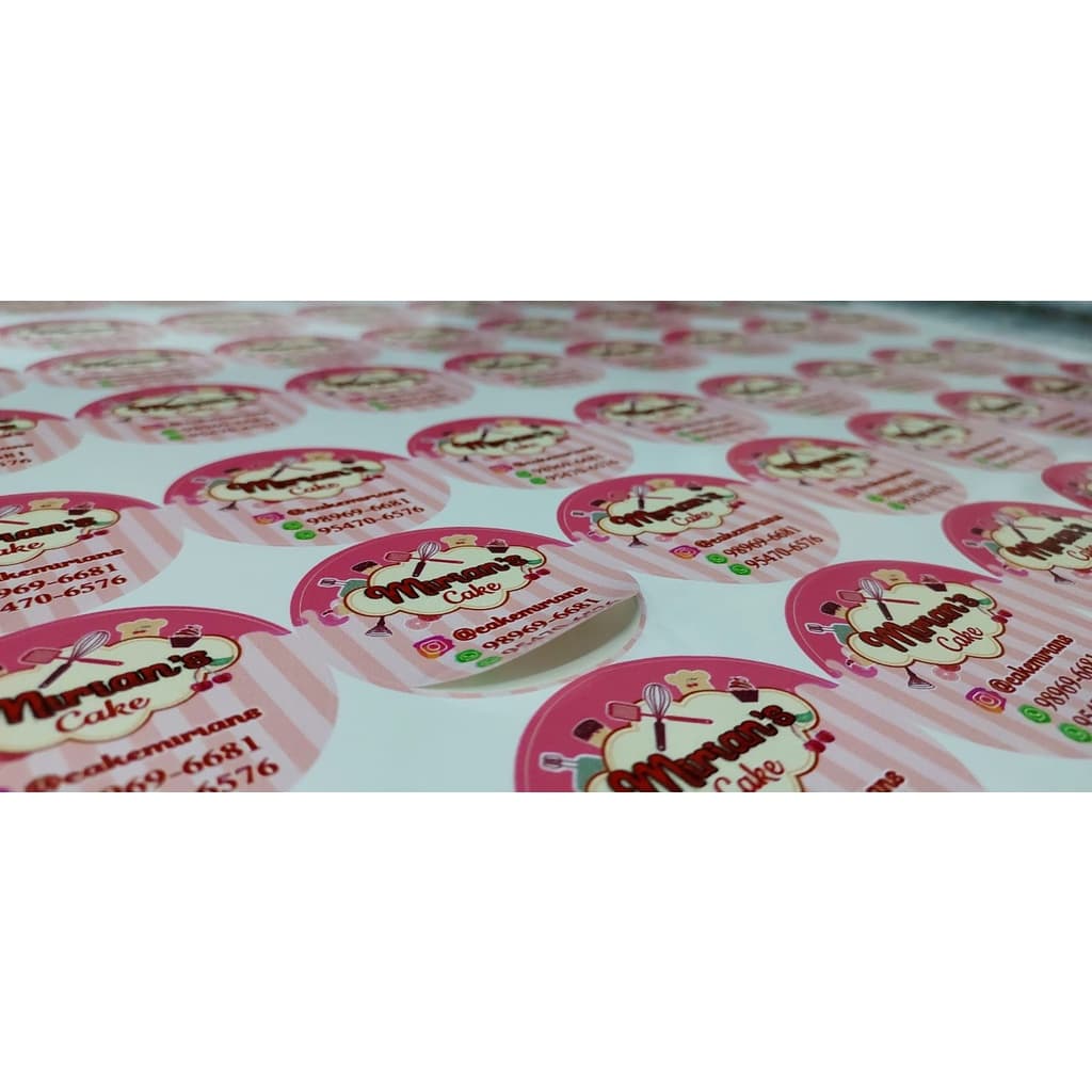 100 Etiquetas em Vinil Adesivo Personalizadas 6x6cm