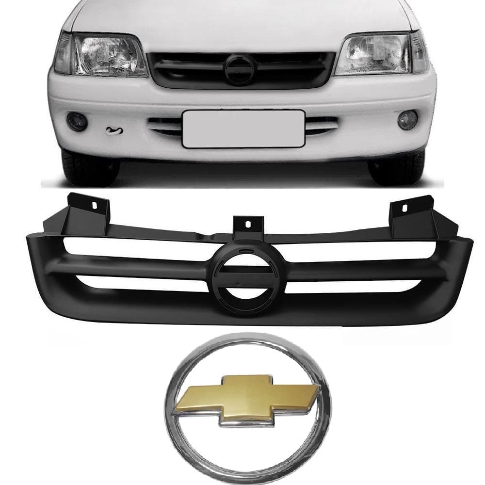 Grade Radiador Kadett 1996 1997 1998 Preto + Emblema Dourado 12018