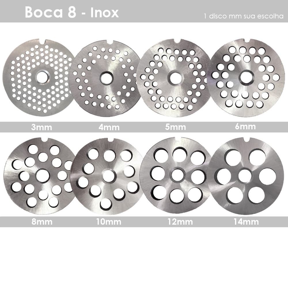 Disco Para Moedor De Carne Boca 8 - Inox