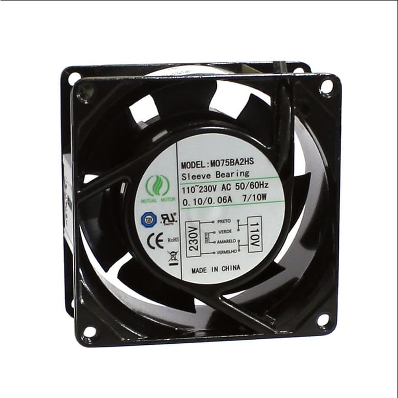 MICROVENTILADOR 80X80X38 115/230V 60HZ BUCHA 0.10 AMP 07 WATTS 3050 RPM M075BA2HS