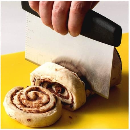 Espátula Inox Prática Raspador Massa Pizza Pão Chocolate 15x11,5cm Retangular Multiuso Confeiteiro Corte Bolo Culinária Cozinha