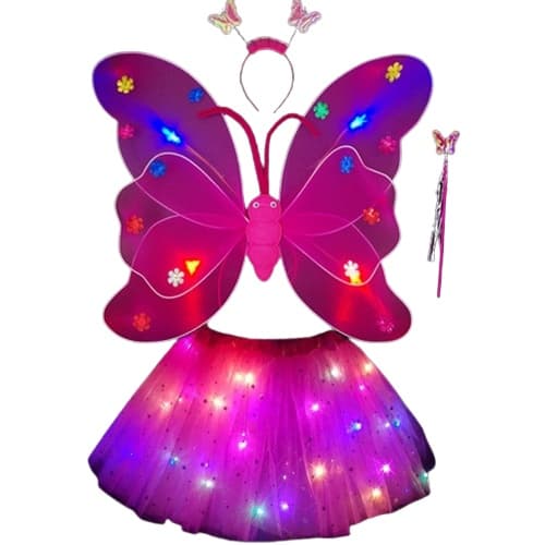 Fantasia Adulta carnaval completa com led tiara varinha asas e saia