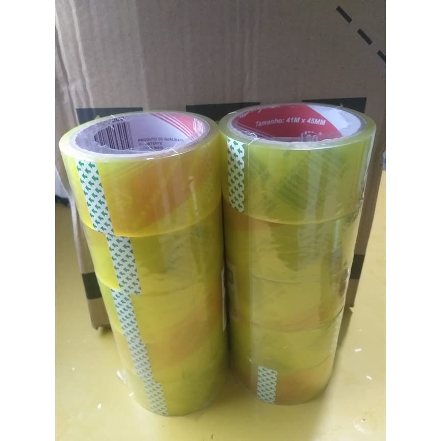 Fita Adesiva Transparente 45mm  - Kit Com 10 Rolos