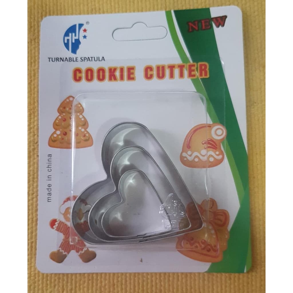 Cortador Molde Para Biscoito Inox 3 Pçs Com Formato Coração.