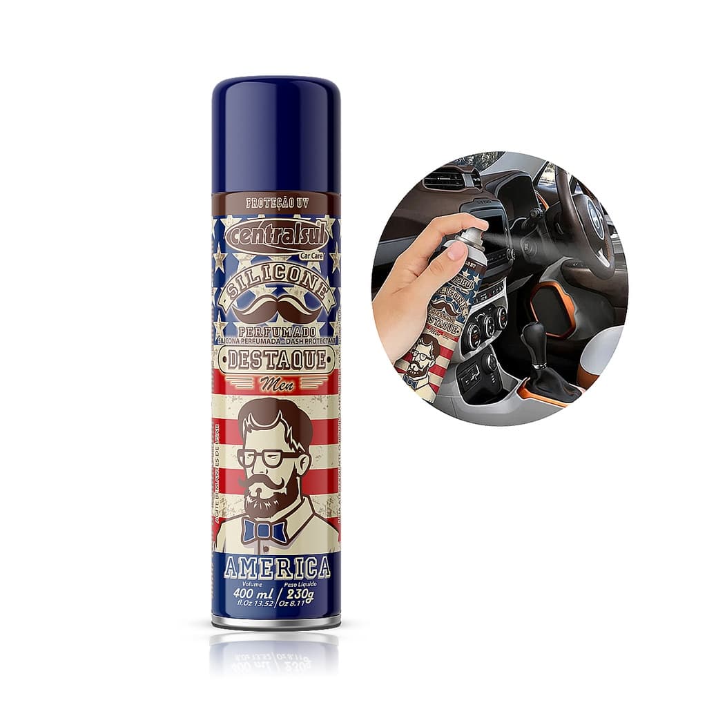 Silicone seco para carros e motos, hidrata e revitaliza (toque seco) AROMA aMERICA