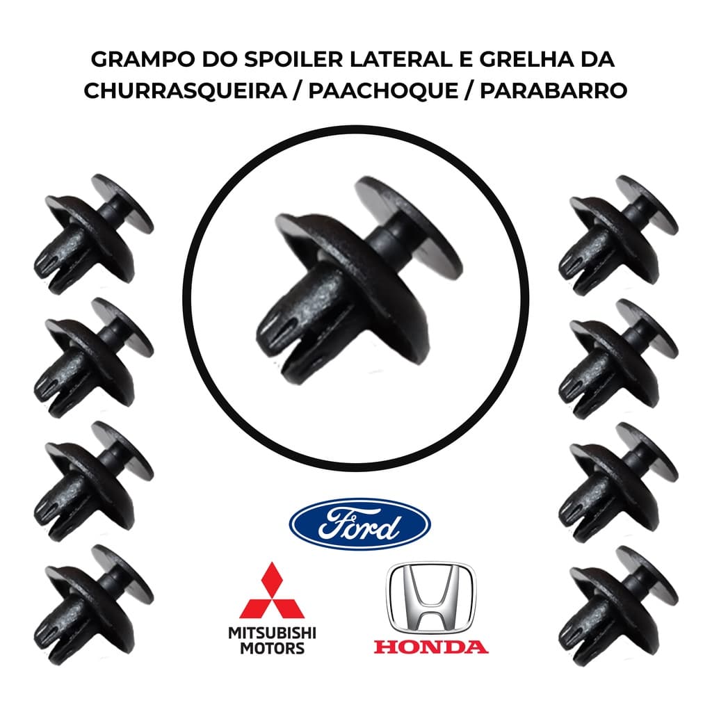 10, 20 Ou 50 Grampos Presilhas Do Parachoque Parabarro Colt Eclipse L200 Lancer Pajero Full