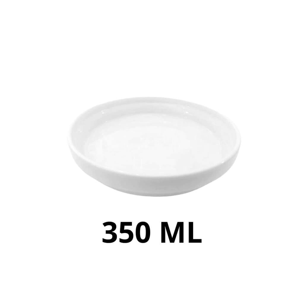 Bandeja Porcelana Branca Redonda Travessa Assadeira 350 ML 2º Linha