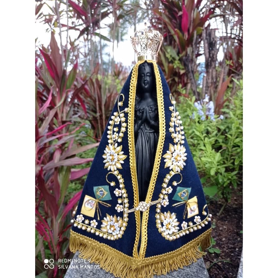 Imagem Completa Nossa Senhora Aparecida em Resina 37 cm