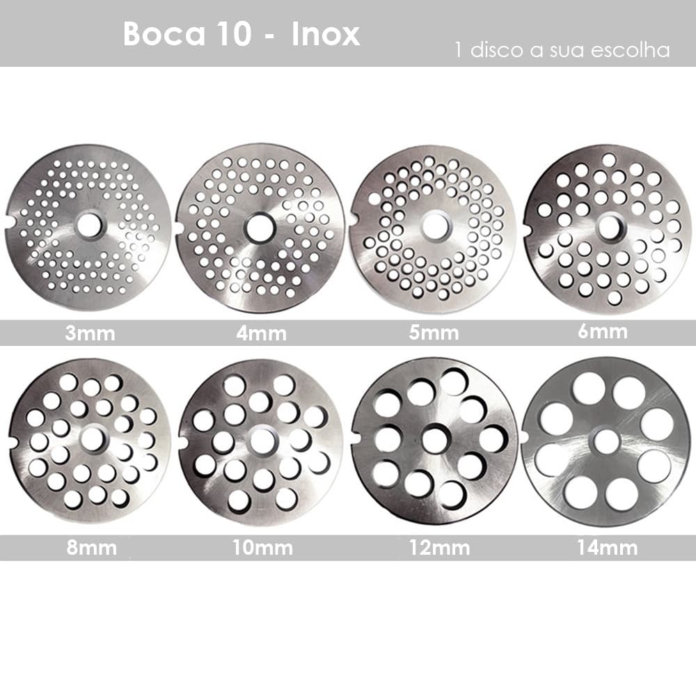 Disco Para Moedor De Carne Boca 10 - Inox