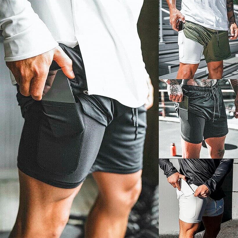Kit 4 Shorts Forrados Masculinos Academia