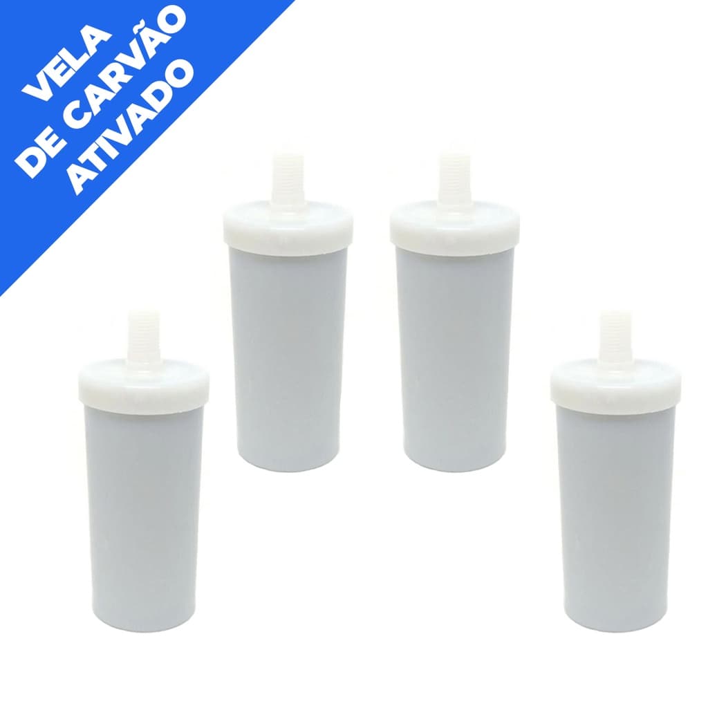 Kit 4 Refil / Vela Uso Geral Carvão Ativado Torneira Com Filtro