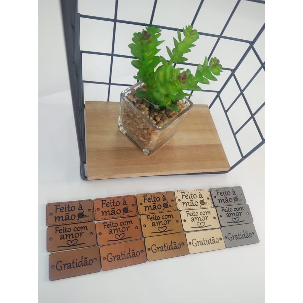 Etiqueta Couro Sintético 30/50/100un Personalizado C/ Logo