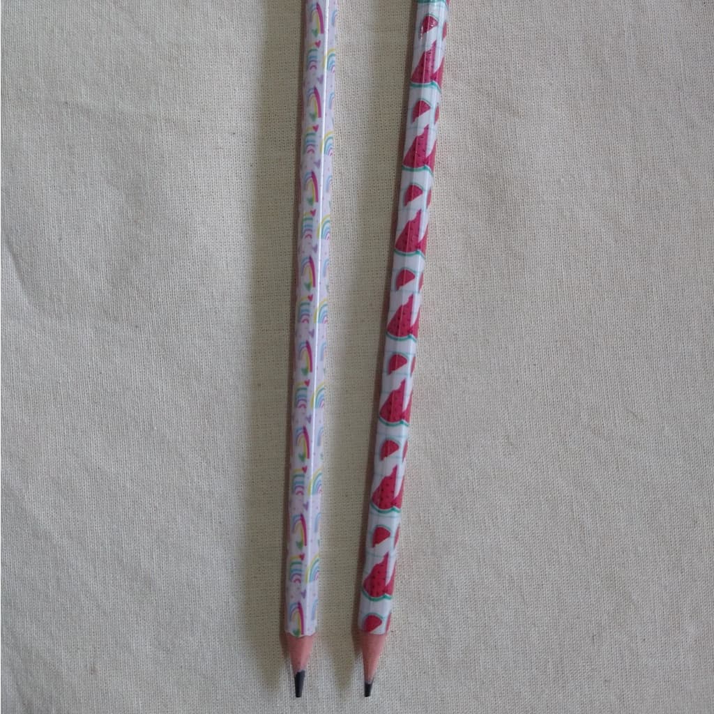 Lápis com borracha estampado Melancia e Unicórnio