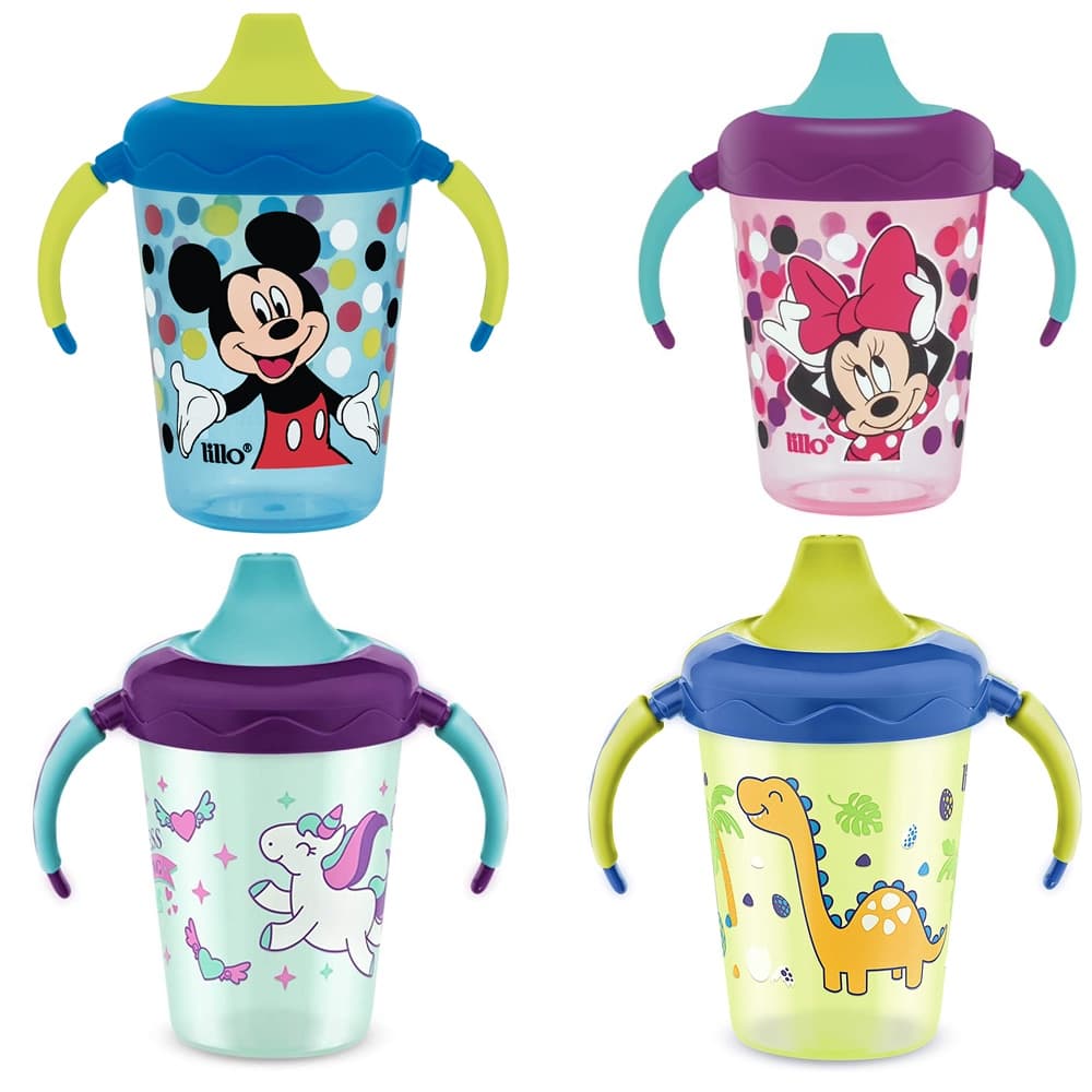 Copo de Treinamento Infantil Caneca Aprendizado Antivazamento Lillo 207ml 6 Meses Com Alça