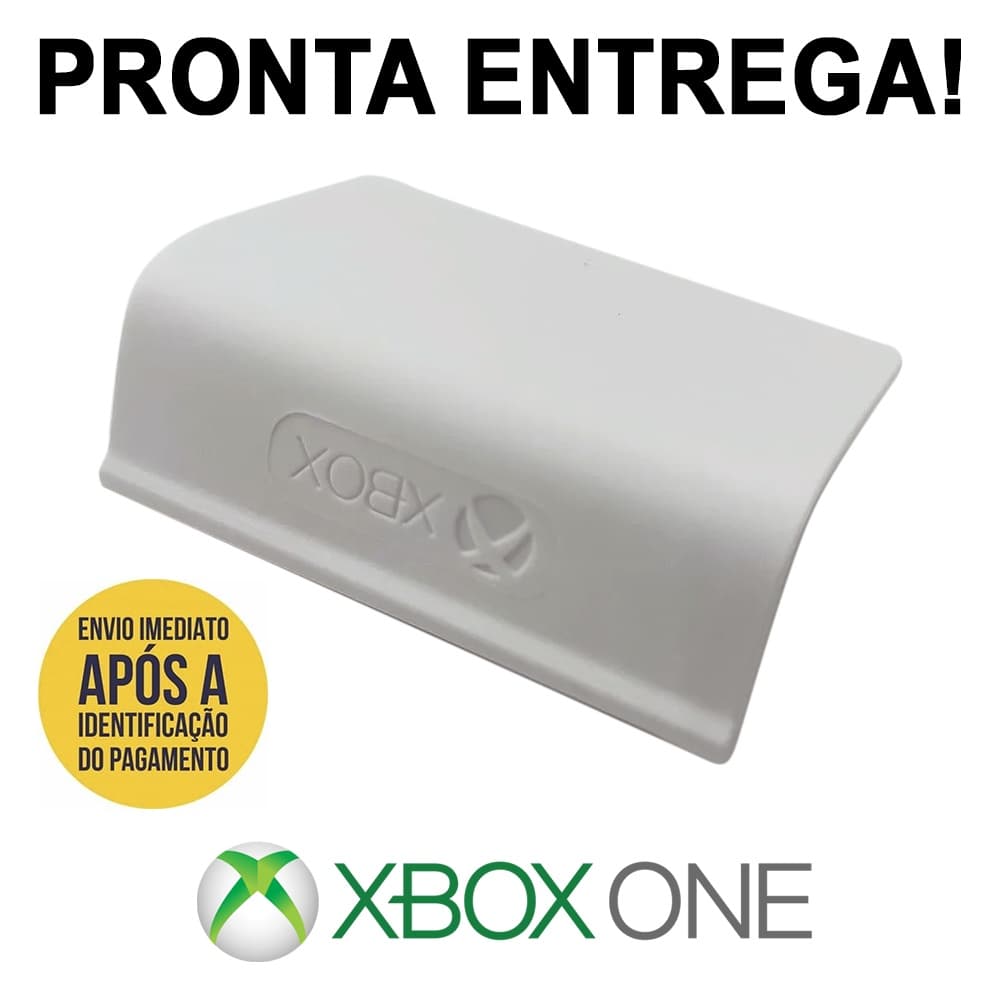 Tampa Controle Xbox One Branca Traseira Suporte Bateria Pilha Nova!