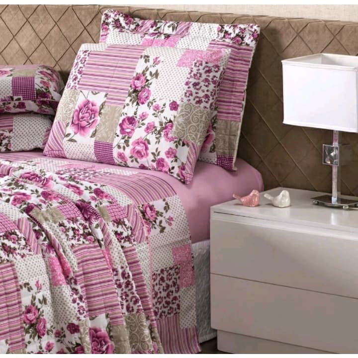 Jogo de Cama Casal box  3 Peças  com fronha 100% Algodão 2,20m x 2,50m