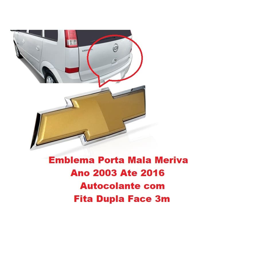 Emblema Gravata Dourado Tampa Porta Mala Meriva Todos