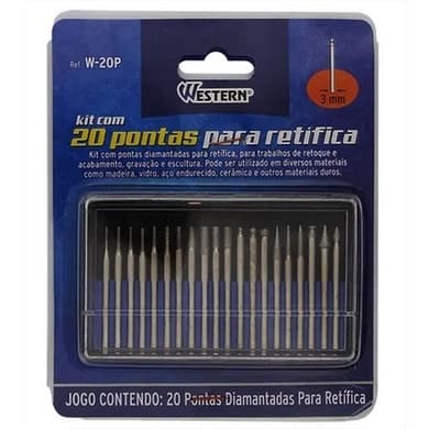 Jogo de 20 Pontas Diamantadas P/ Retífica Gravação E Acabamento