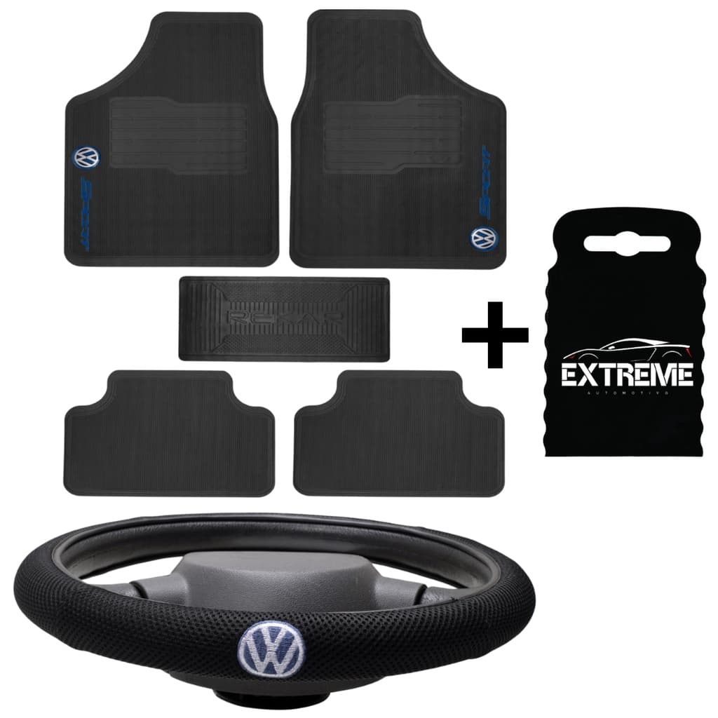 Tapete Automotivo Volks + Capa de Volante Bordada Volkswagen - ENVIO IMEDIATO - UNIVERSAL -  VW -Tapete de Carro, Tapete Para Carro, Proteção Para Volante,  Carpete.