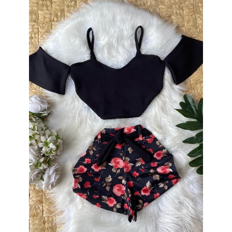 Conjunto Feminino LINDO, short + croped (PROMOÇÃO SÓ HOJE)