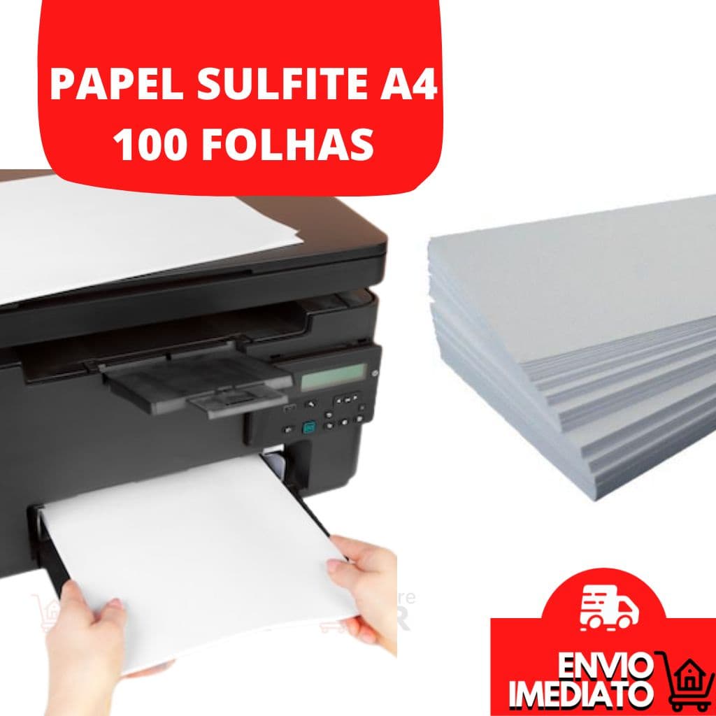 Papel Sulfite Folha A4 Branco Pacote Com 100 Folhas