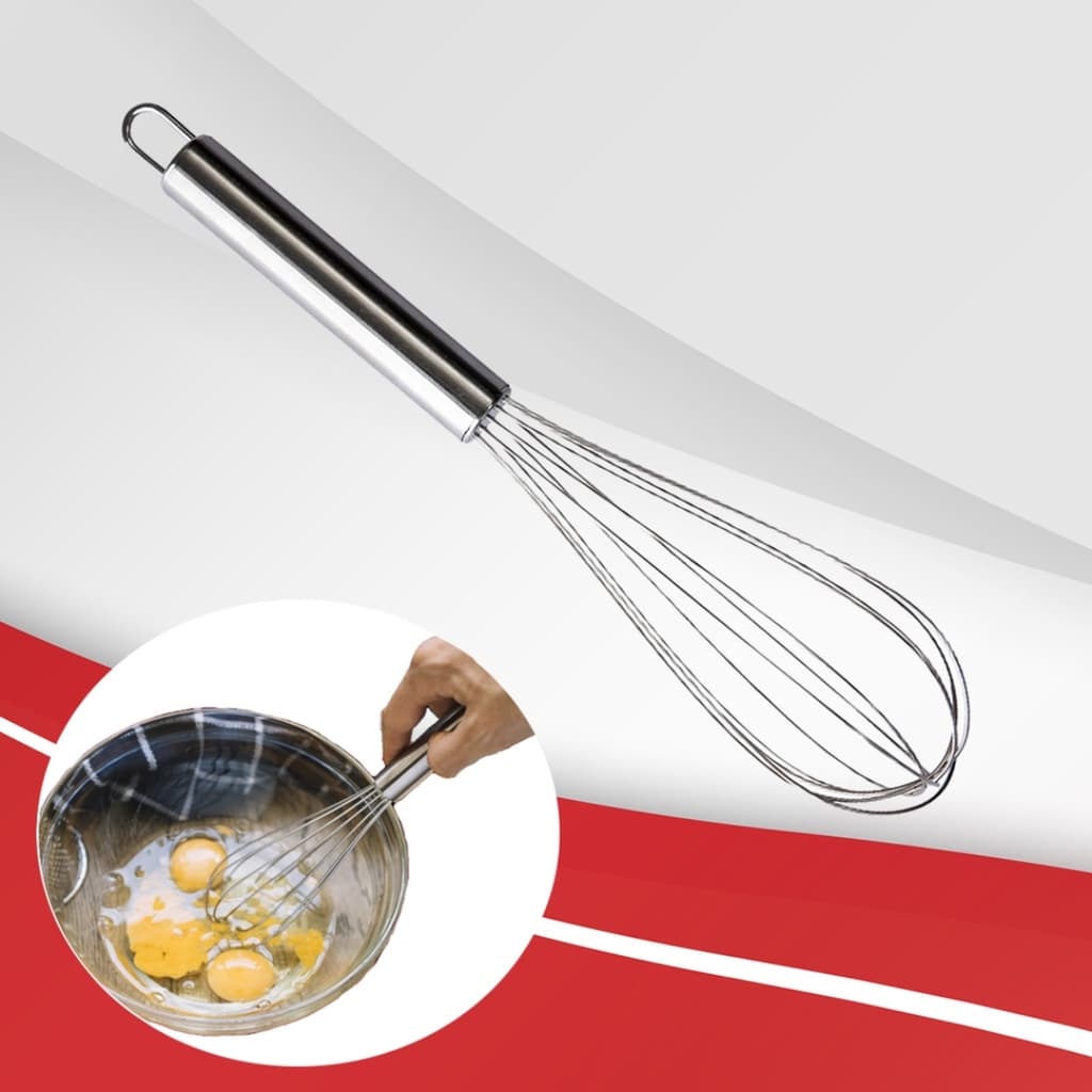 Batedor De Ovos  Manual Inox 1 unidade 30cm REF:14325