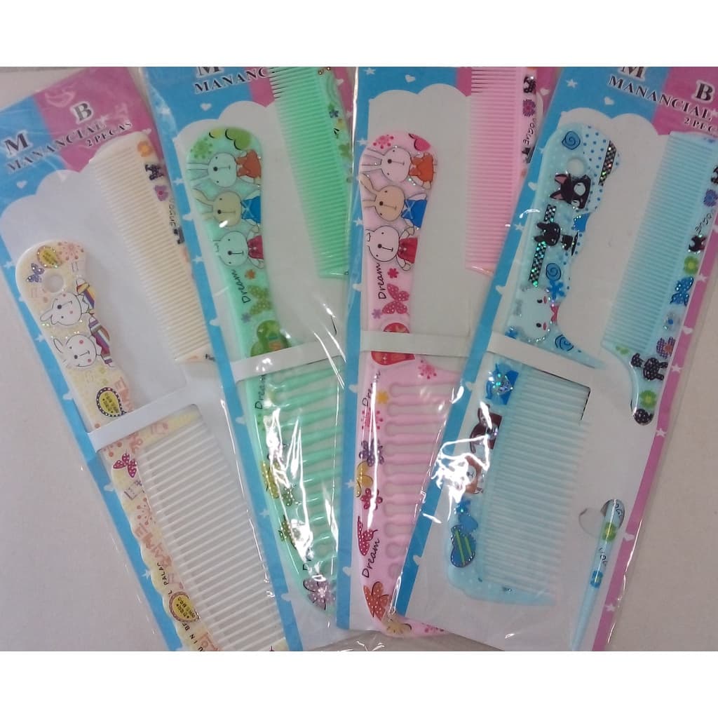 Kit com 2 Pentes de Cabelo Meninas/Meninos Infantil Desenho Animado para Crianças
