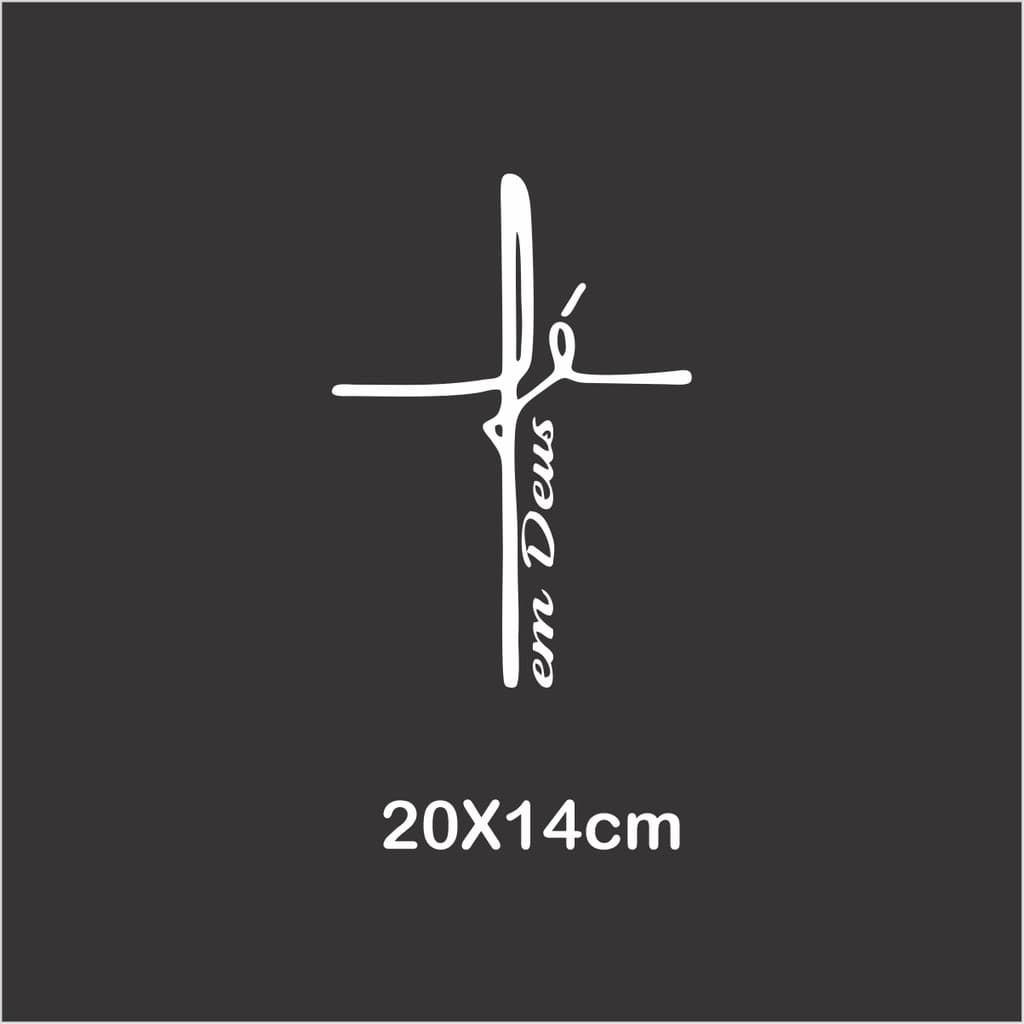 Adesivo Fé Em Deus Para-brisa Carro Religioso Moto Notebook 20x14cm