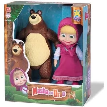 Boneca Masha E O Urso Em Vinil Macio E Articulado