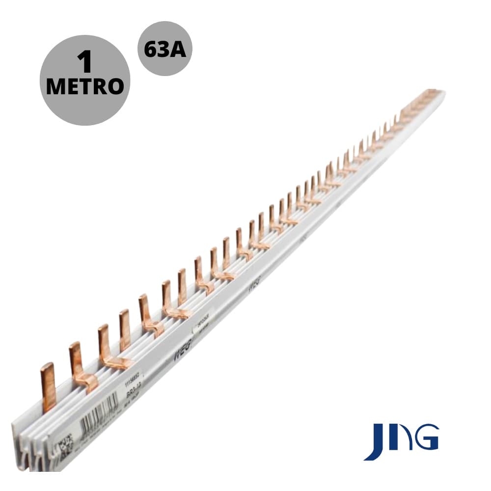 Pente De Barramento Bifásico 56 Polos Com 1 Metro 63a