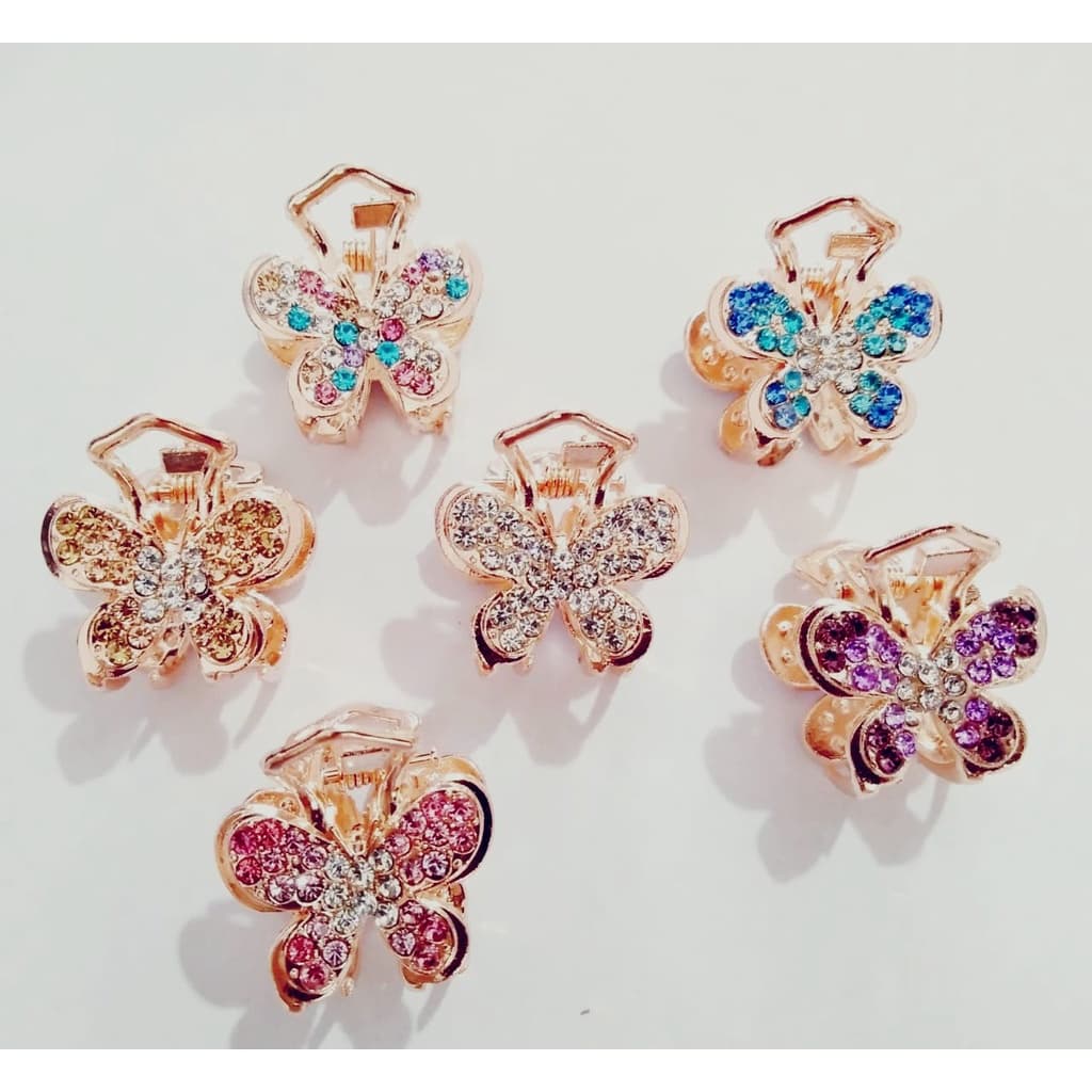 Mini Presilha Piranha de Ferro Acessório com Strass