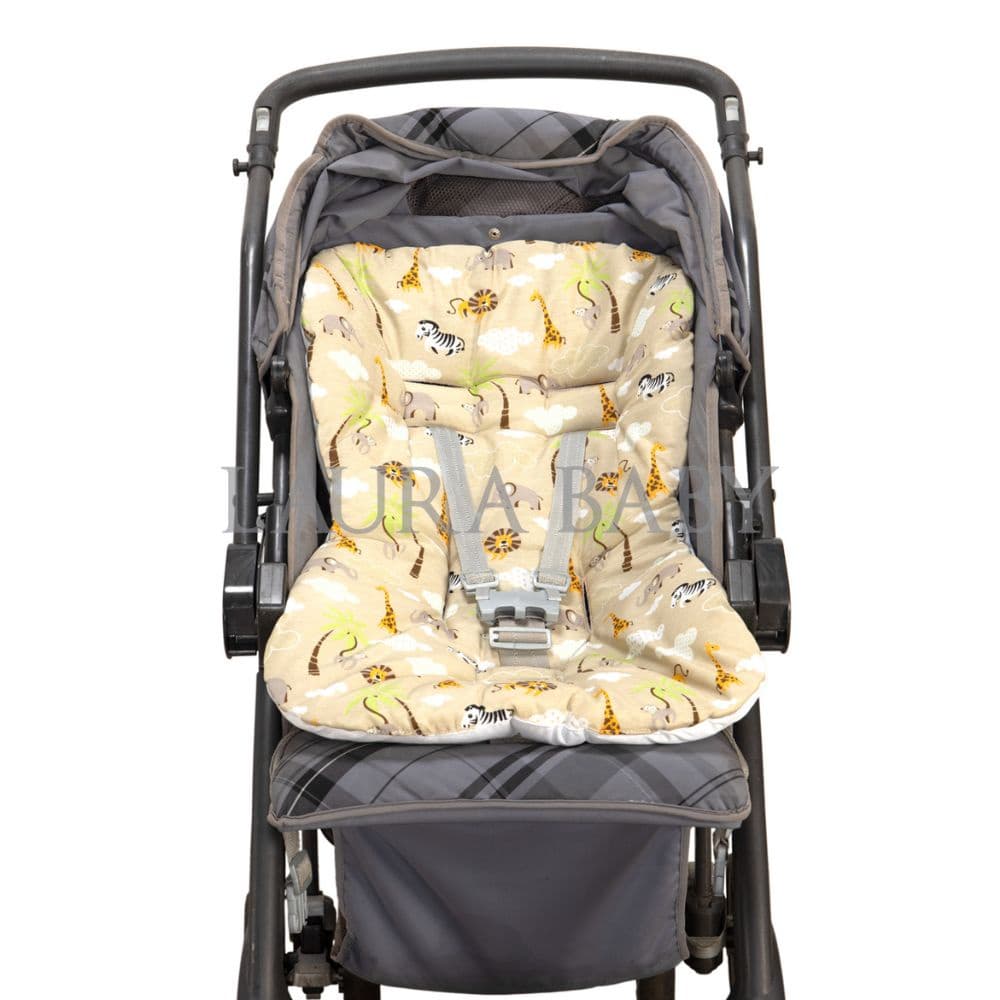 Capa Acolchoada para Carrinho de Bebê, Animais, Menino, Cáqui, Confortável, Capa para Carrinho